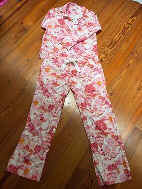Cath Kidston Pink, White & Orange Scenic Print Pajama Top and Bottom